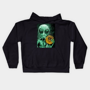 Alien Bitcoin Collectors Mars Invasion Sci-fi Kids Hoodie